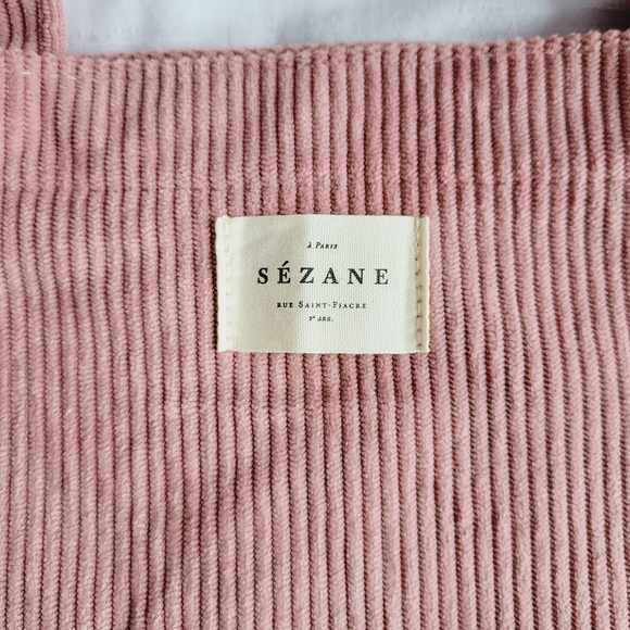 Sezane Pink Corduroy Tote Bag - Picture 2 of 9